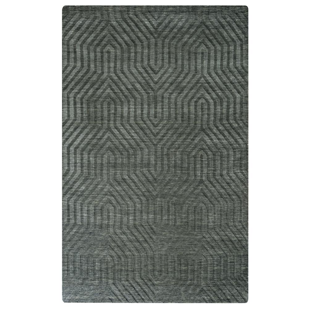 Technique Gray 8' Round Hand Loomed Rug- TC8574. Picture 3
