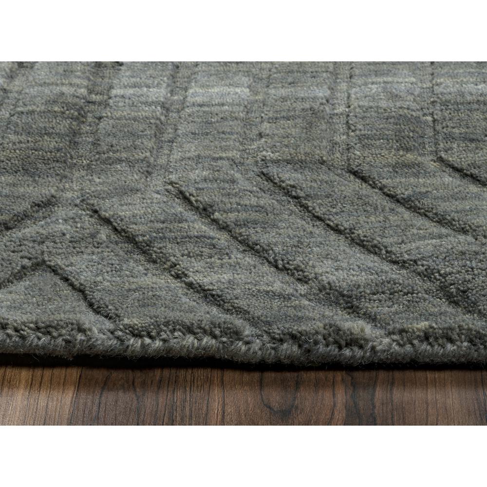 Technique Gray 8' Round Hand Loomed Rug- TC8574. Picture 4