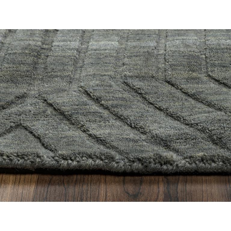Technique Gray 8' Round Hand Loomed Rug- TC8574. Picture 11