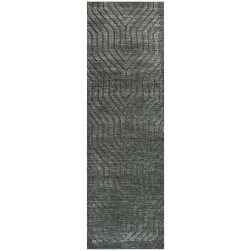 Technique Gray 8' Round Hand Loomed Rug- TC8574. Picture 7