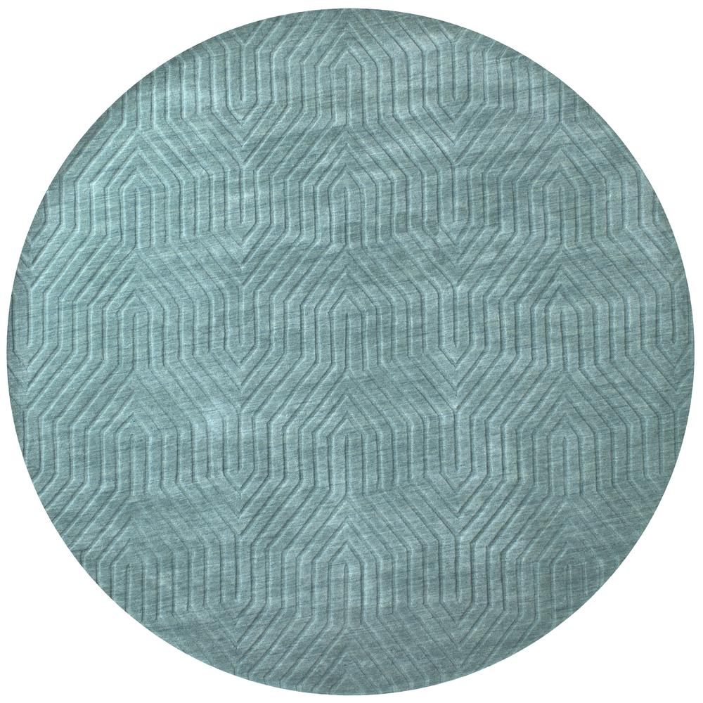 Technique Blue 8' Round Hand Loomed Rug- TC8577. Picture 6