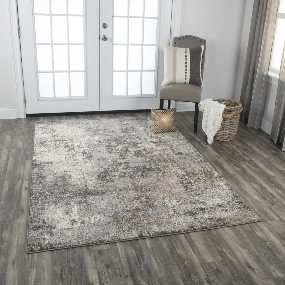 Venice Gray 6'7" x 9'6" Power-Loomed Rug- VI1008. Picture 6