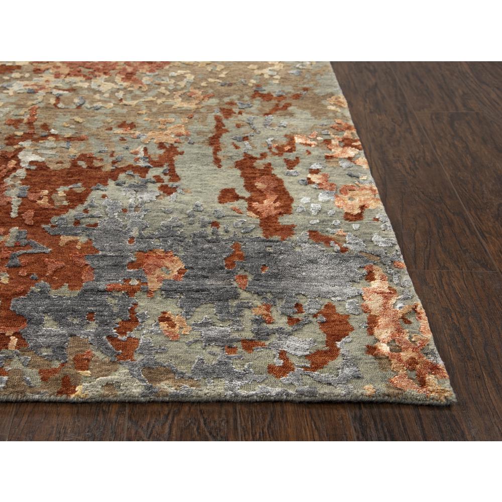 Hand Knotted Cut Pile Wool/ Viscose Rug, 6' x 9'. Picture 2