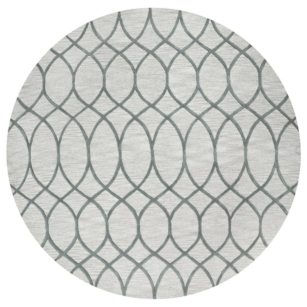 Berlin Neutral 10' Round Hand-Tufted Rug- BN1002. Picture 7