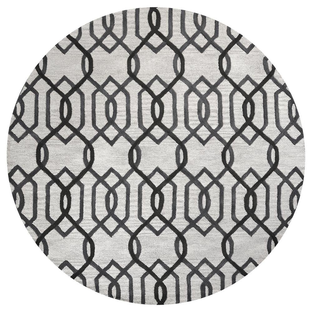 Berlin Gray 10' Round Hand-Tufted Rug- BN1008. Picture 7