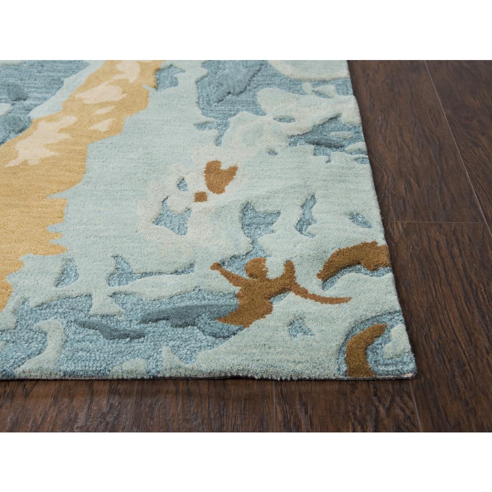 Flare Blue 5' x 8' Hand-Tufted Rug- FR1001. The main picture.
