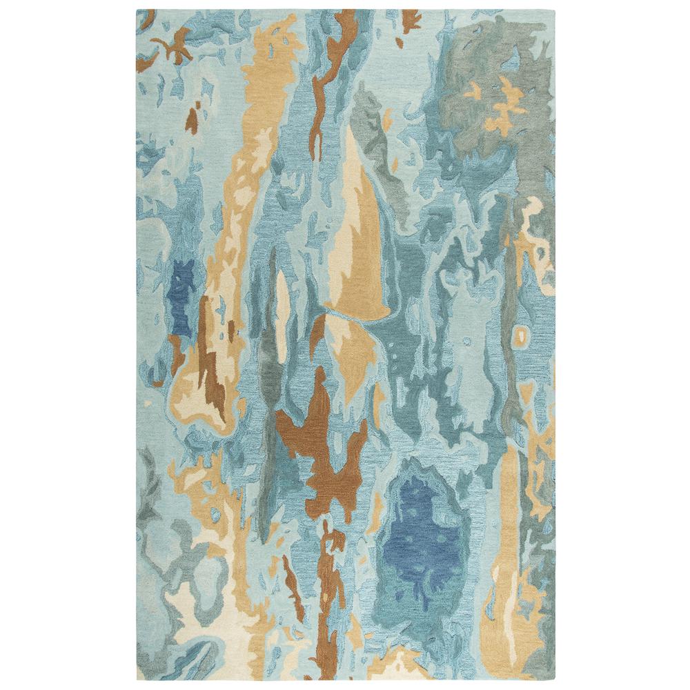Flare Blue 5' x 8' Hand-Tufted Rug- FR1001. Picture 11