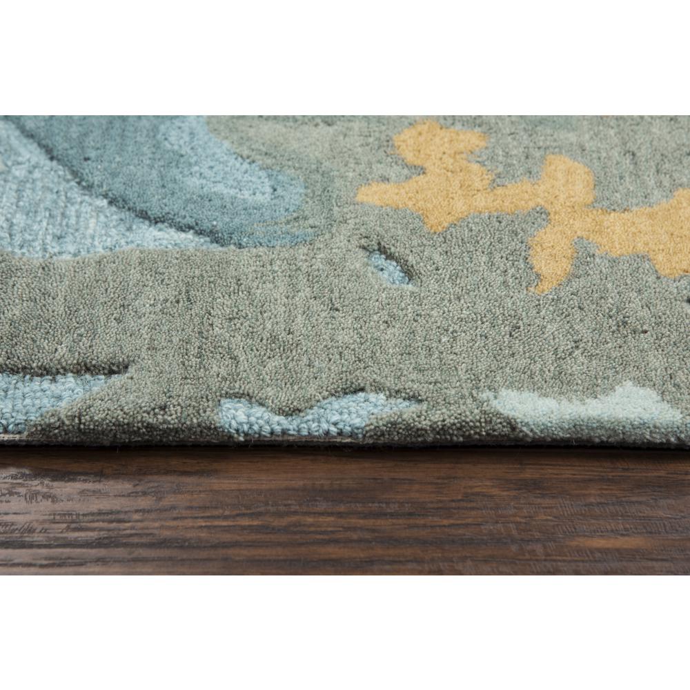 Flare Blue 5' x 8' Hand-Tufted Rug- FR1001. Picture 5