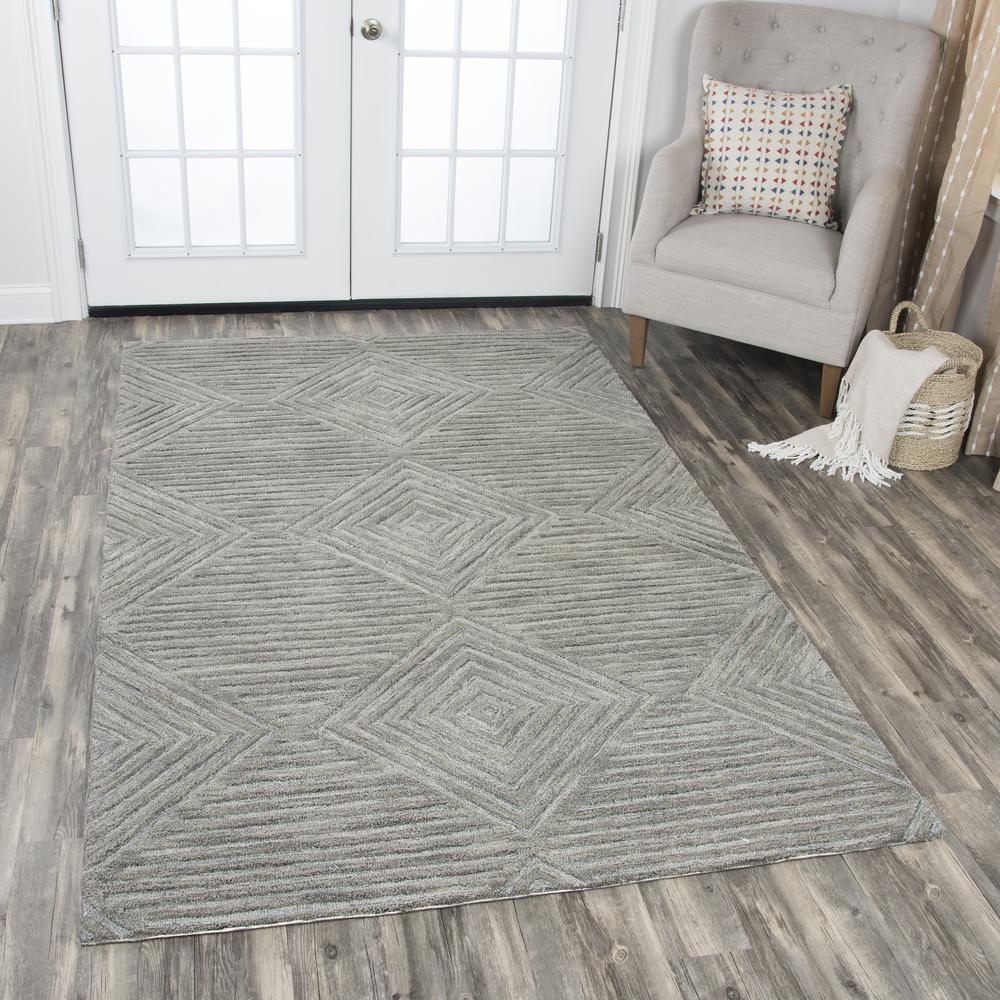 Geneva Gray 5' x 8' Hand-Tufted Rug- GN1005. Picture 6