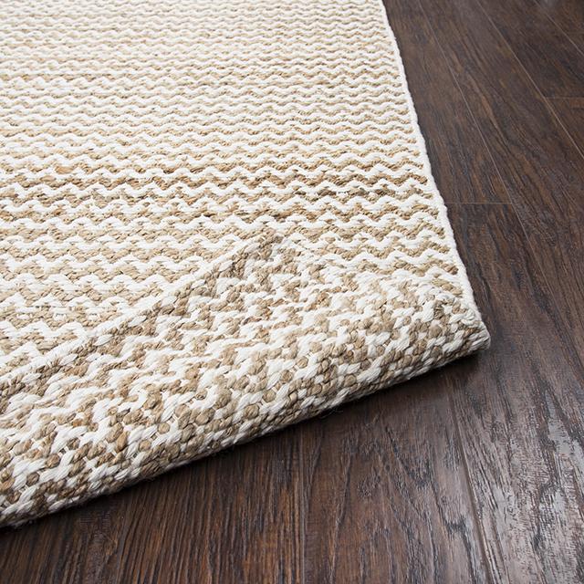 Hand Woven Flat Weave Pile Jute/ Wool Rug, 3' x 5'. Picture 10