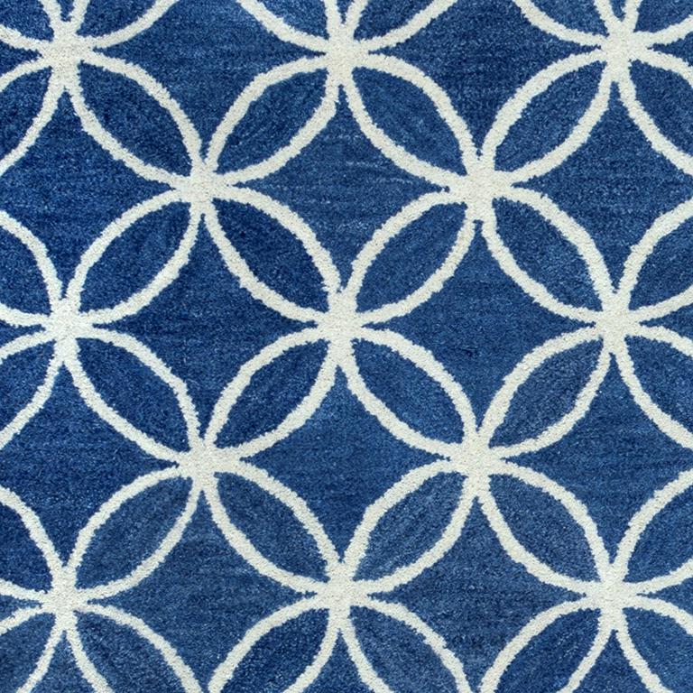 Holland Blue 10' Round Hand-Tufted Rug- HO1000. Picture 3