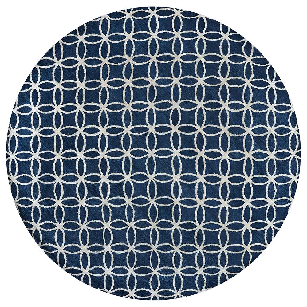 Holland Blue 10' Round Hand-Tufted Rug- HO1000. Picture 12