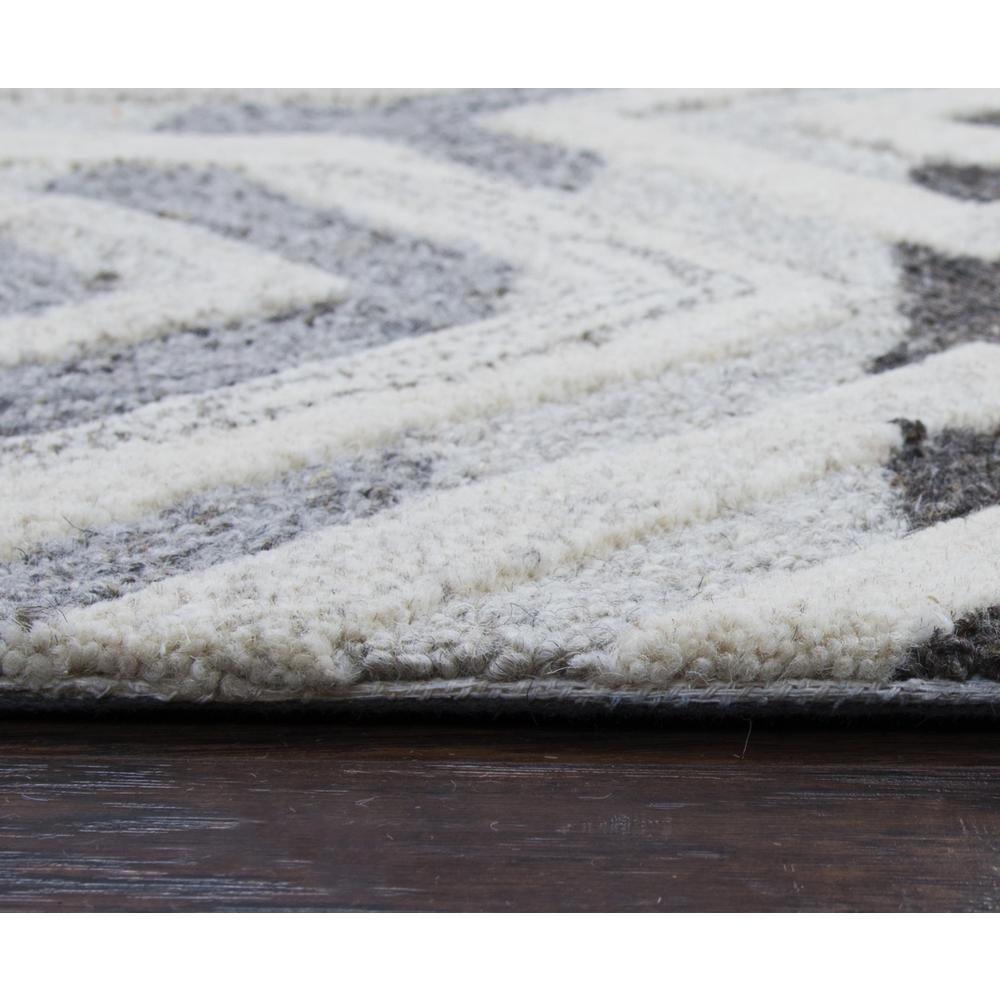 Hand Tufted Cut & Loop Pile Wool Rug, 5' x 8'. Picture 5