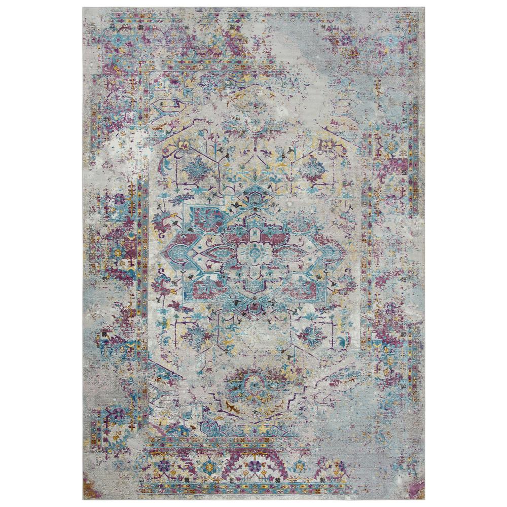 Morocco Blue 3'11" x 5'6" Power-Loomed Rug- MR1000. Picture 4