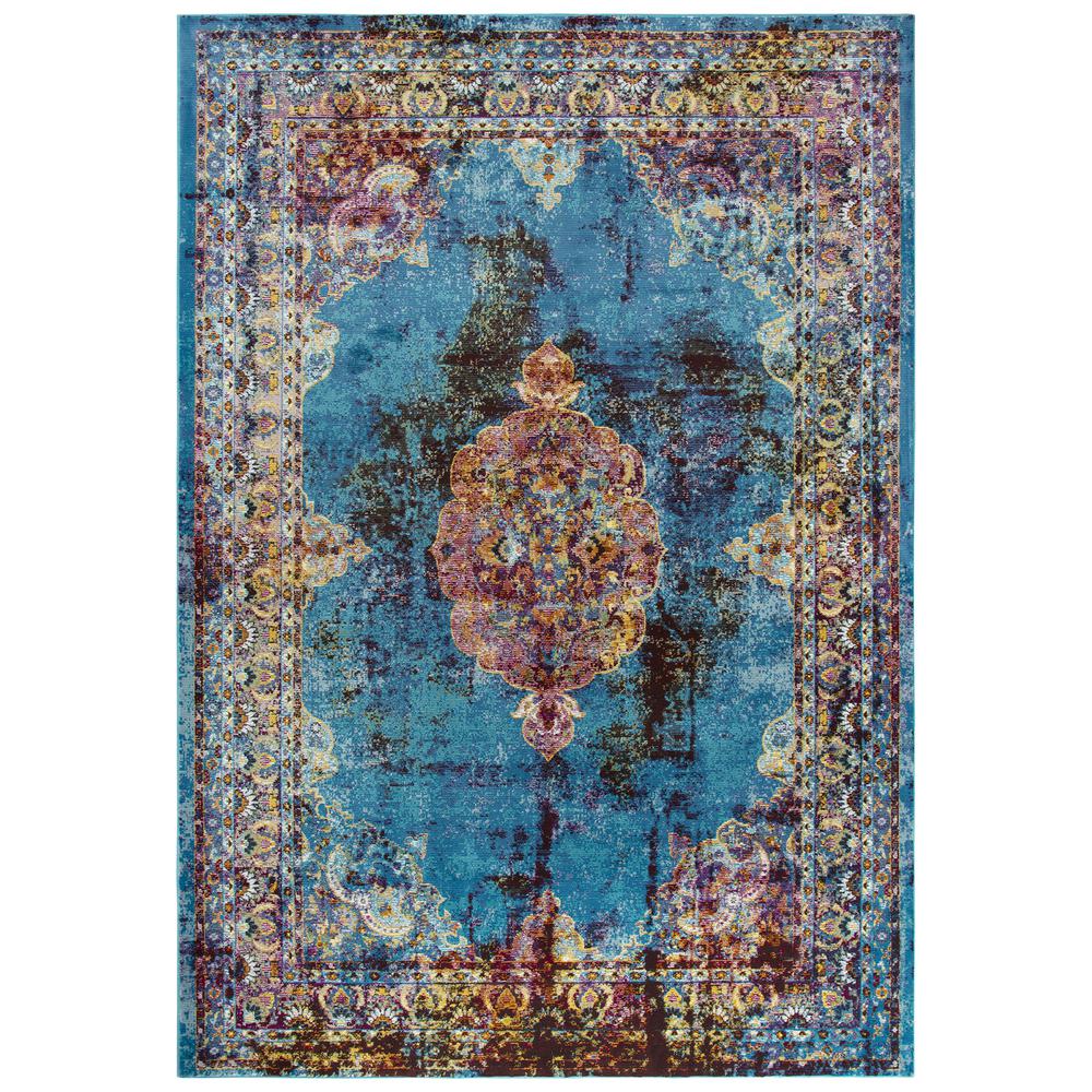 Morocco Blue 3'11" x 5'6" Power-Loomed Rug- MR1006. Picture 10