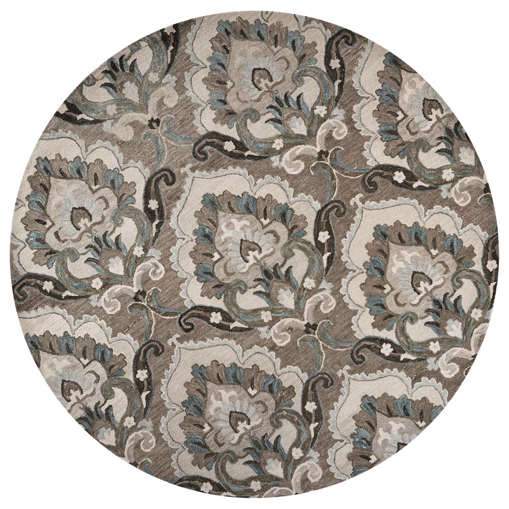 Napoli Brown 10' Round Hand-Tufted Rug- NP1004. Picture 5