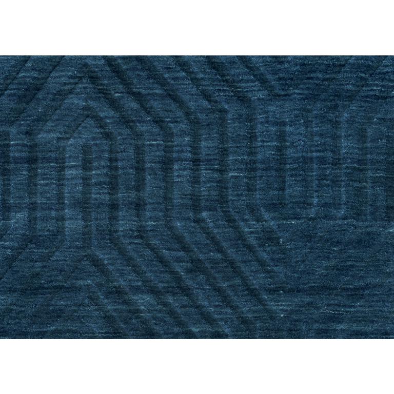 Technique Blue 5' x 8' Hand Loomed Rug- TC8576. Picture 9