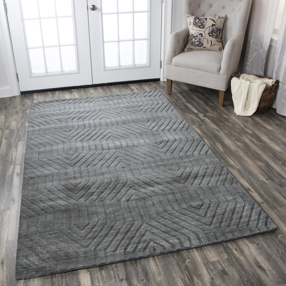 Technique Gray 5' x 8' Hand Loomed Rug- TC8578. Picture 5