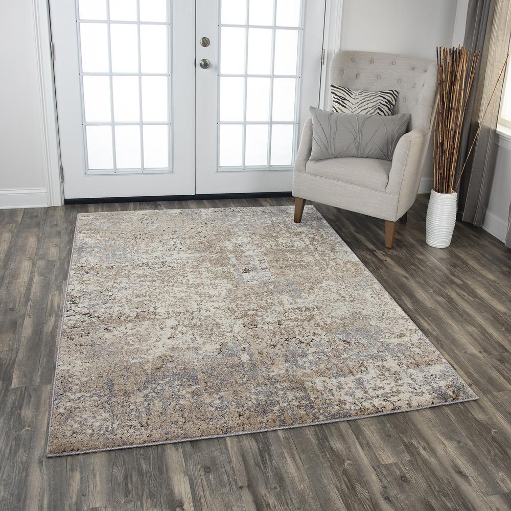Venice Neutral 5'3"x7'6" Power-Loomed Rug- VI1007. Picture 12