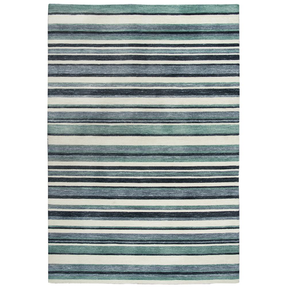 Bermuda Blue 5'X7'6" Hand-Tufted Rug- BMD105. Picture 11