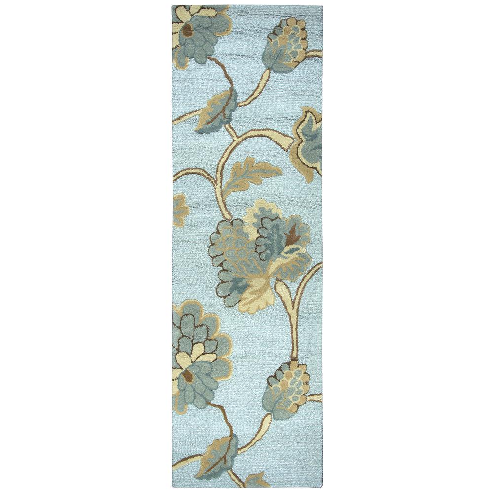 Charming Blue 2'6" x 8' Hand-Tufted Rug- CM1002. Picture 16