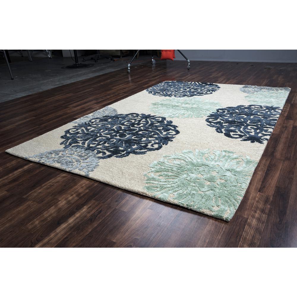 Milan Blue 3' x 5' Hand-Tufted Rug- ML1010. Picture 3