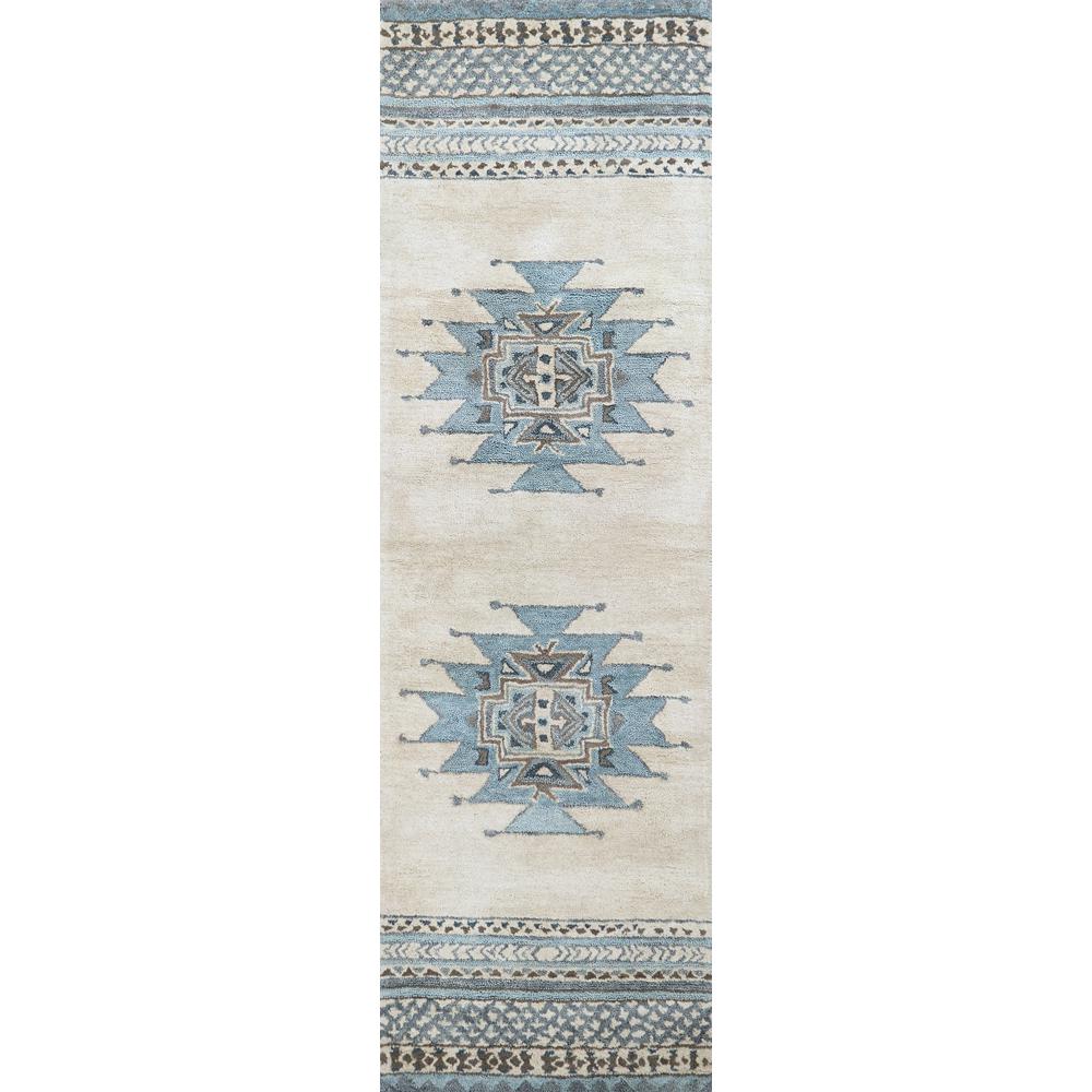 Hand Tufted Cut Pile Wool Rug, 2'6" x 8'. Picture 6