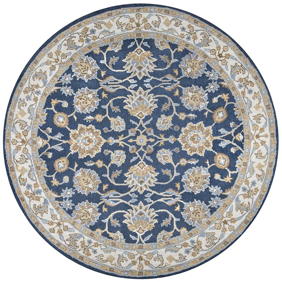 Crypt Blue 8' Round Hand-Tufted Rug- CY1004. Picture 13