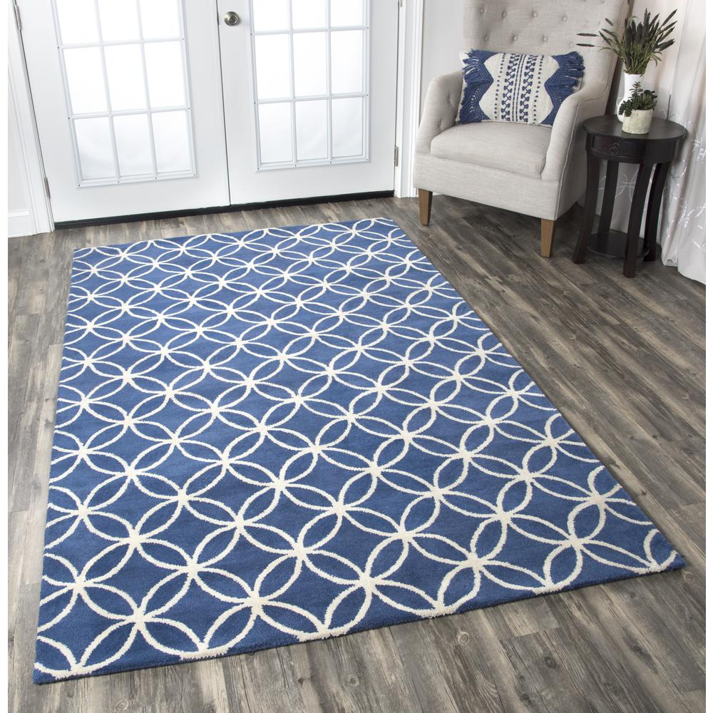 Holland Blue 8' Round Hand-Tufted Rug- HO1000. Picture 6