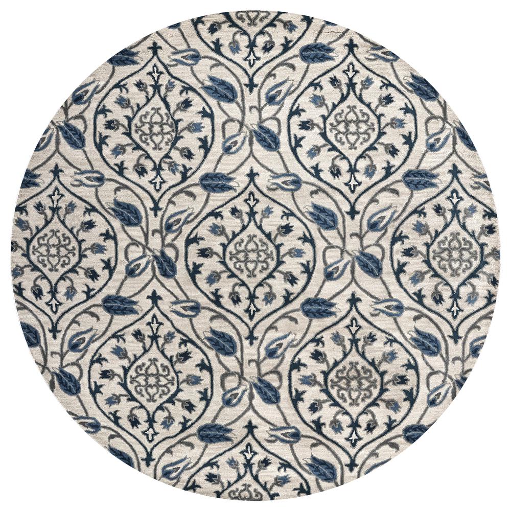 Liberty Neutral 8' Round Hand-Tufted Rug- LB1021. Picture 6