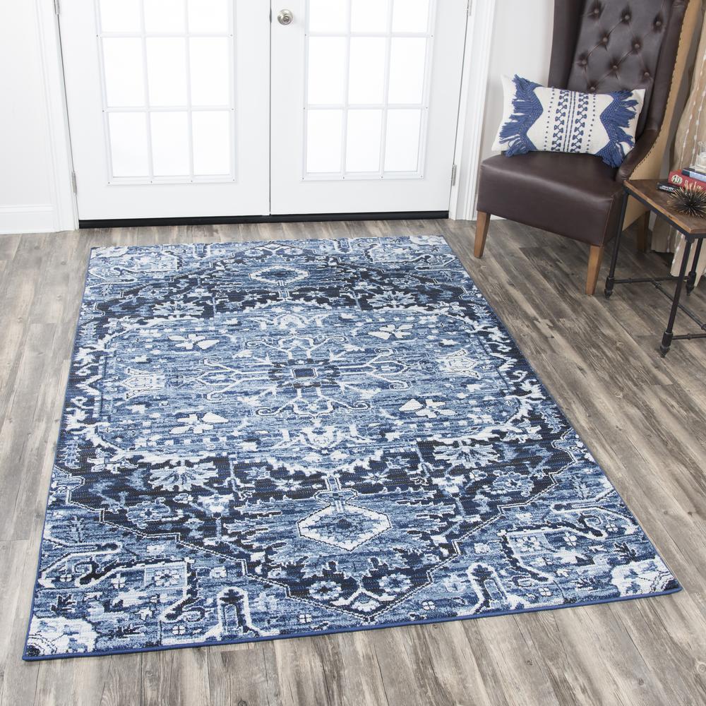 Swagger Blue 2'3" x 7'7" Power-Loomed Rug- SW1002. Picture 6