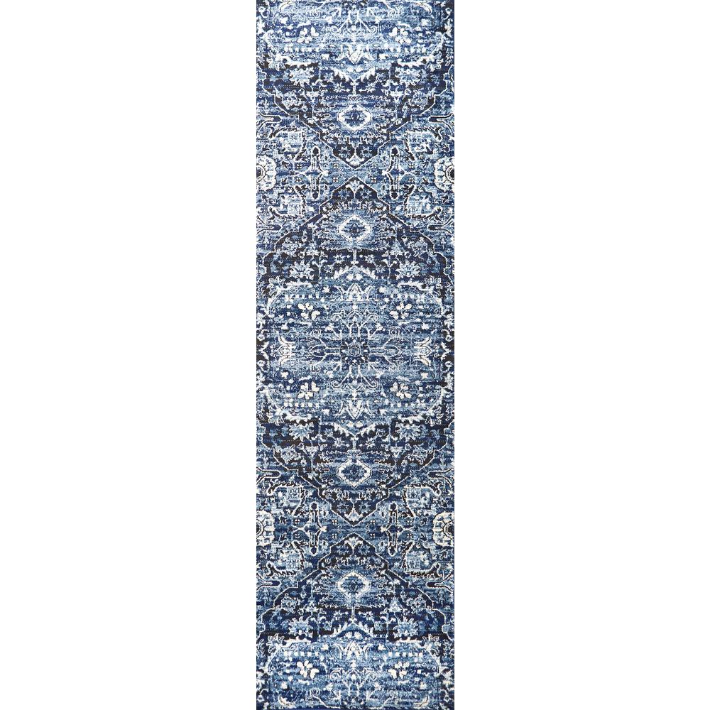 Swagger Blue 2'3" x 7'7" Power-Loomed Rug- SW1002. Picture 7