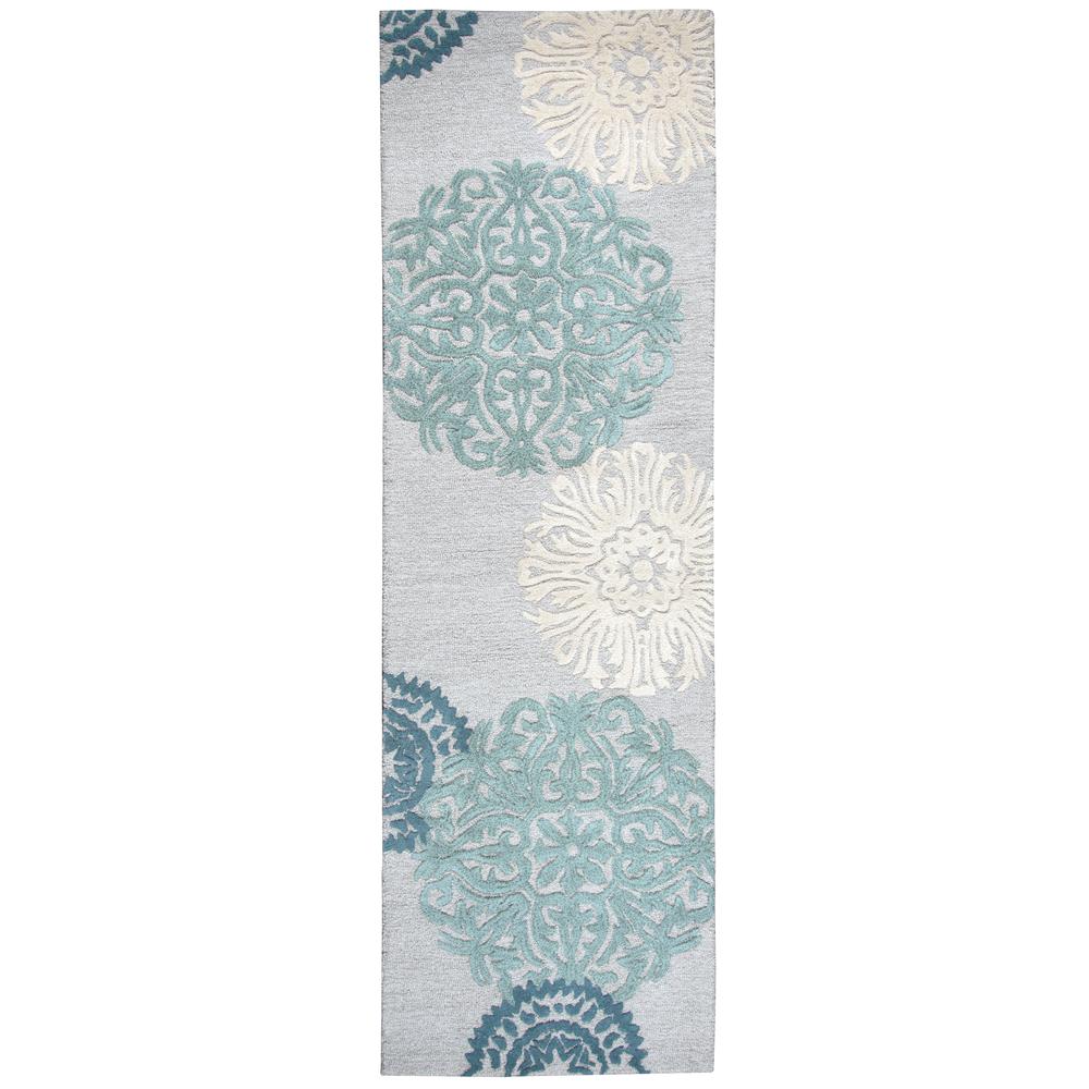 Charming Blue 2'6" x 10' Hand-Tufted Rug- CM1003. Picture 8