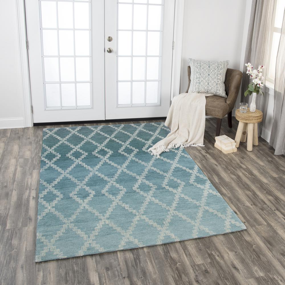 Ascension Blue 8' x11' Hand-Tufted Rug- AS1002. Picture 6