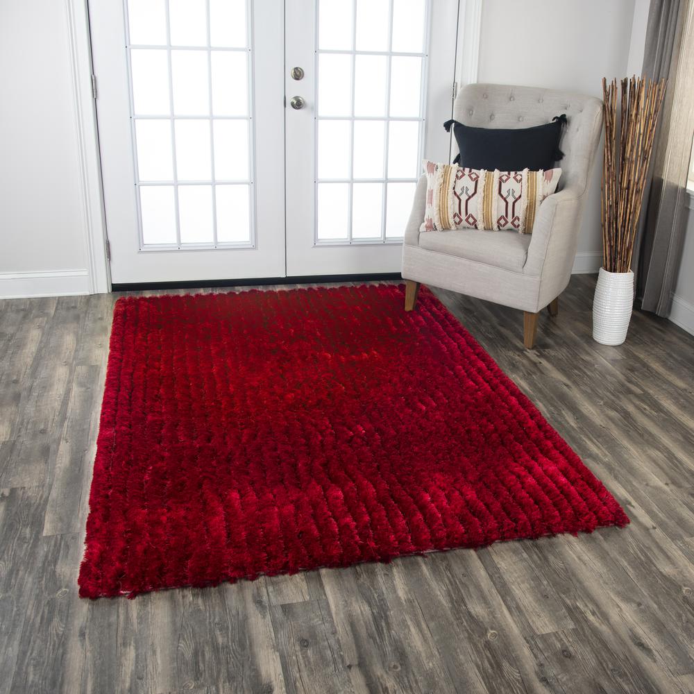 Eclipse Red 7'6"X9'6" Tufted Rug- EC1002. Picture 6