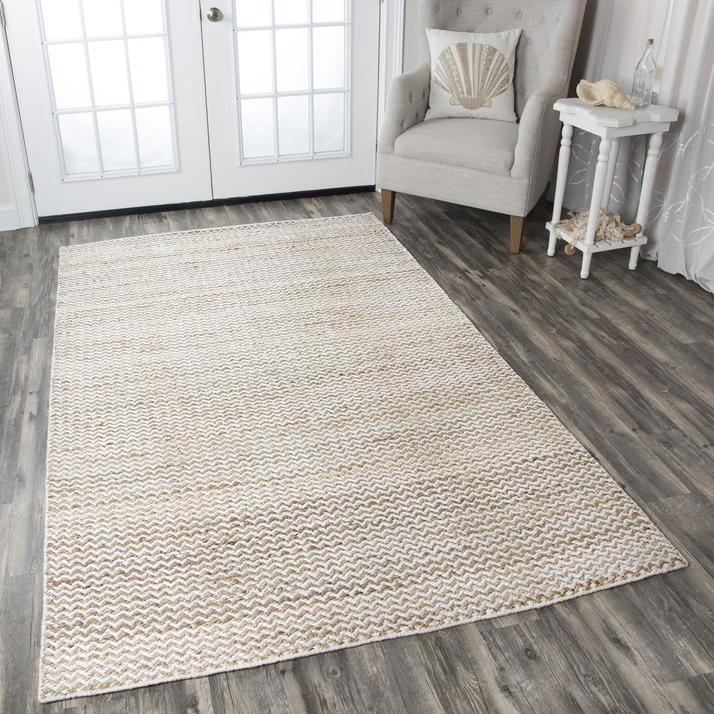 Hand Woven Flat Weave Pile Jute/ Wool Rug, 8' x 10'. Picture 15