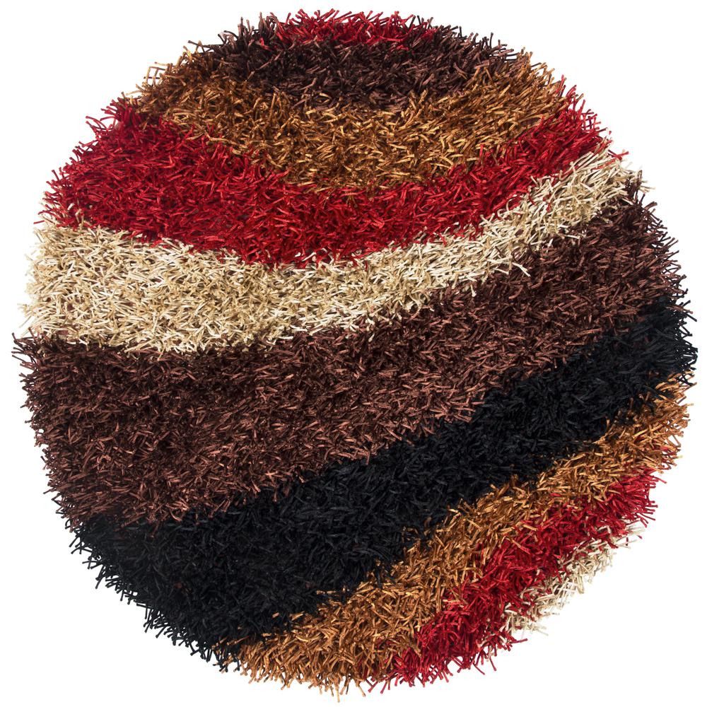 Kempton Red 3' Round Tufted Rug- KM2322. Picture 1