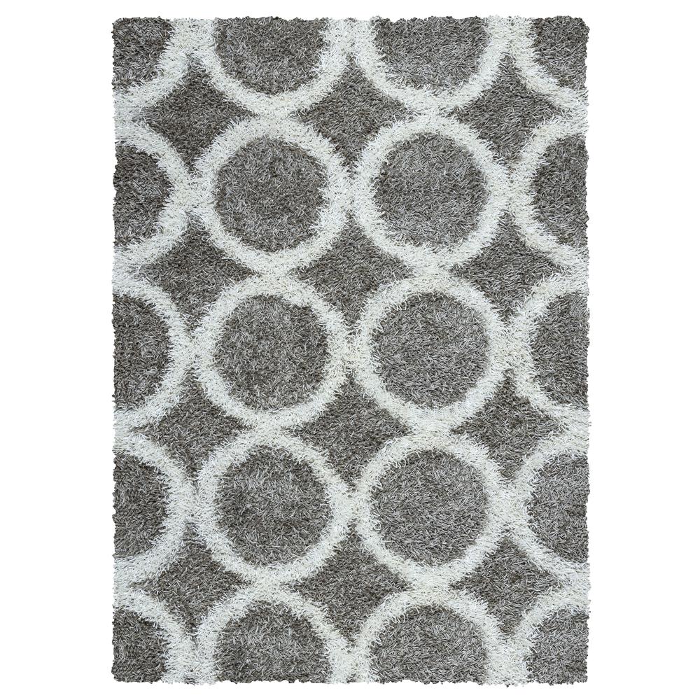 Kempton Gray 3' Round Tufted Rug- KM2448. Picture 3