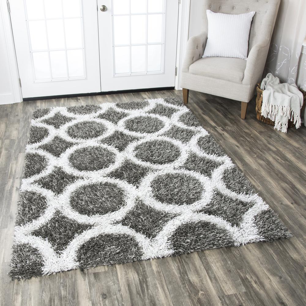 Kempton Gray 3' Round Tufted Rug- KM2448. Picture 5