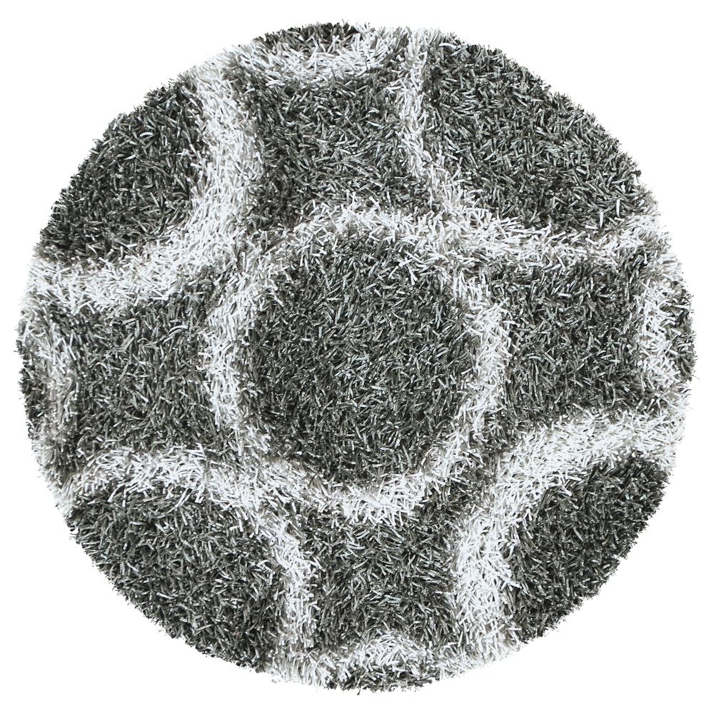 Kempton Gray 3' Round Tufted Rug- KM2448. Picture 6