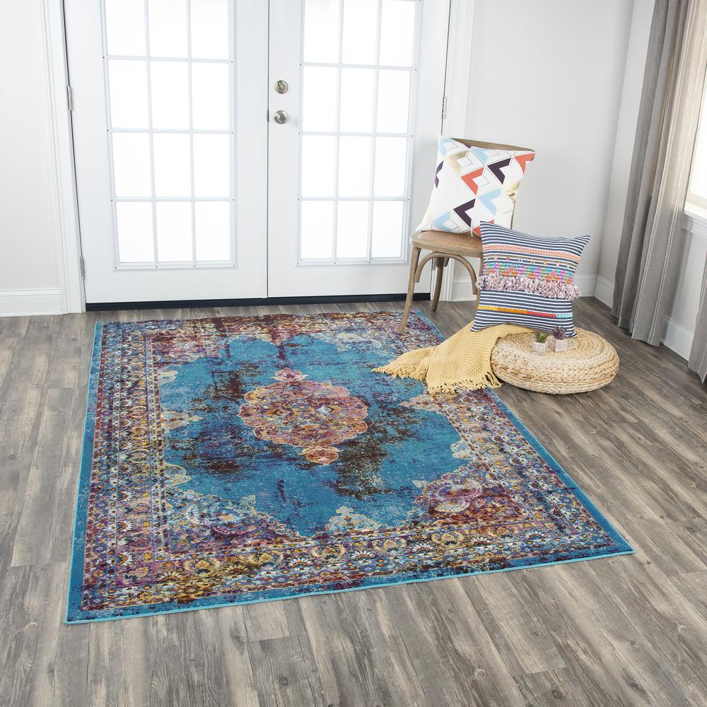 Morocco Blue 8'10"x11'10" Power-Loomed Rug- MR1006. Picture 12