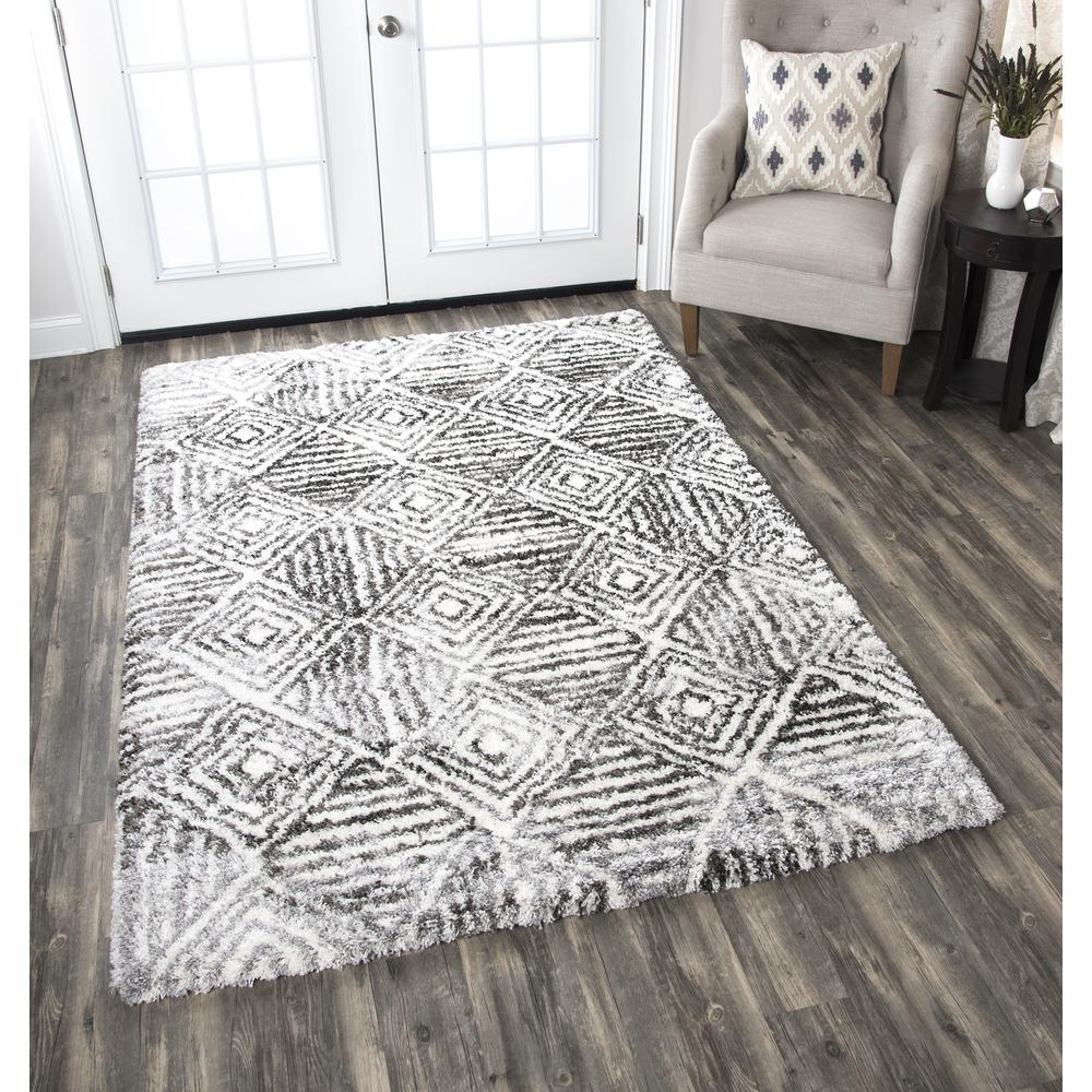 Midnight Black 7'10" x 10'6" Power-Loomed Rug- MT1008. Picture 5