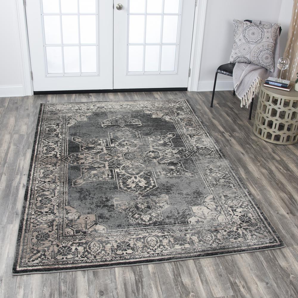 Swagger Gray 9'10" x 12'6" Power-Loomed Rug- SW1007. Picture 7