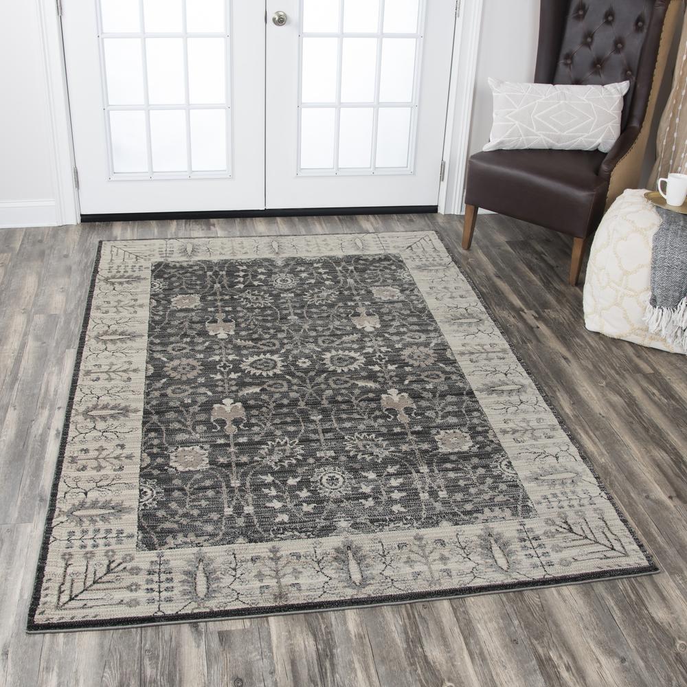 Swagger Gray 9'10" x 12'6" Power-Loomed Rug- SW1008. Picture 6
