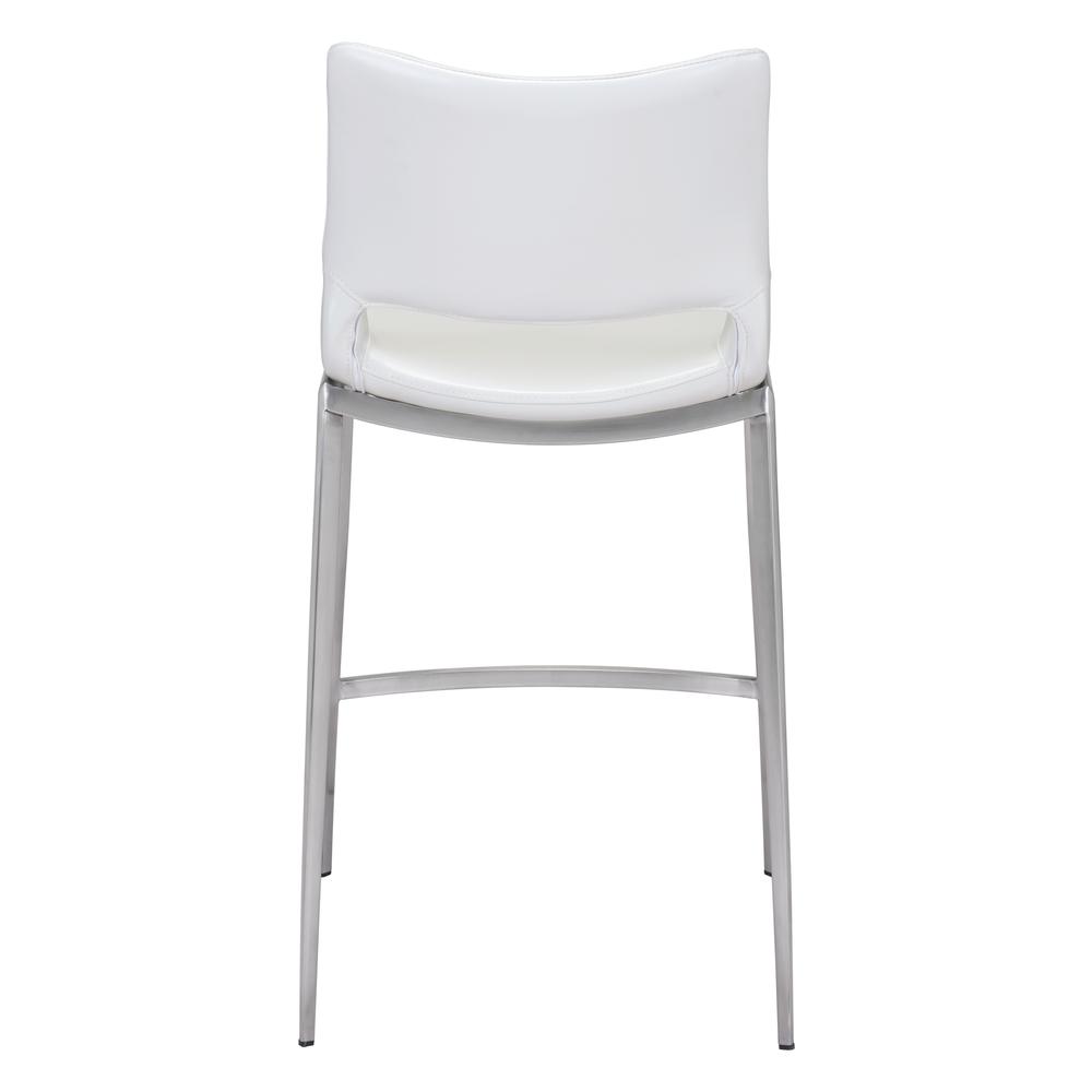 Ace Counter Stool (Set of 2) White & Silver. Picture 5
