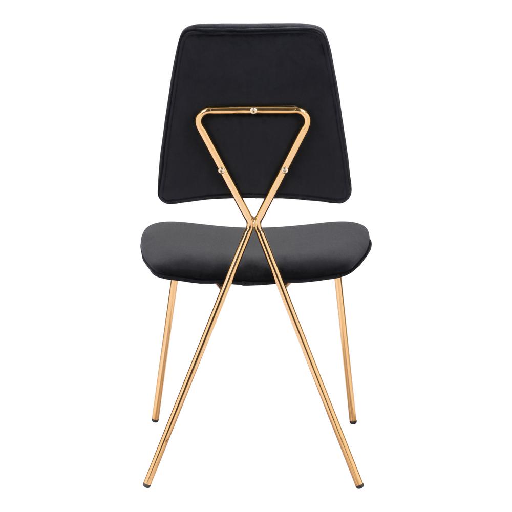 Chloe Dining Chair (Set of 2) Black & Gold. Picture 5