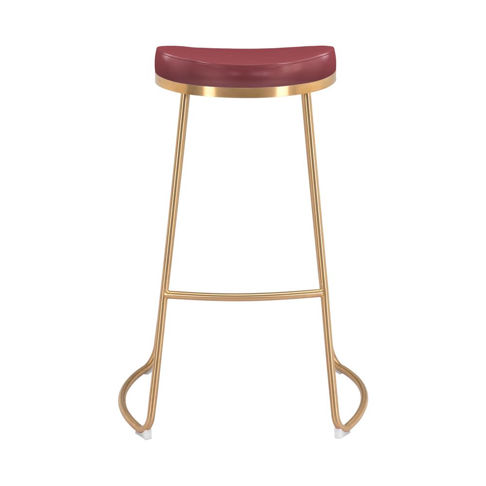 Bree Barstool (Set of 2) Burgundy & Gold. Picture 4