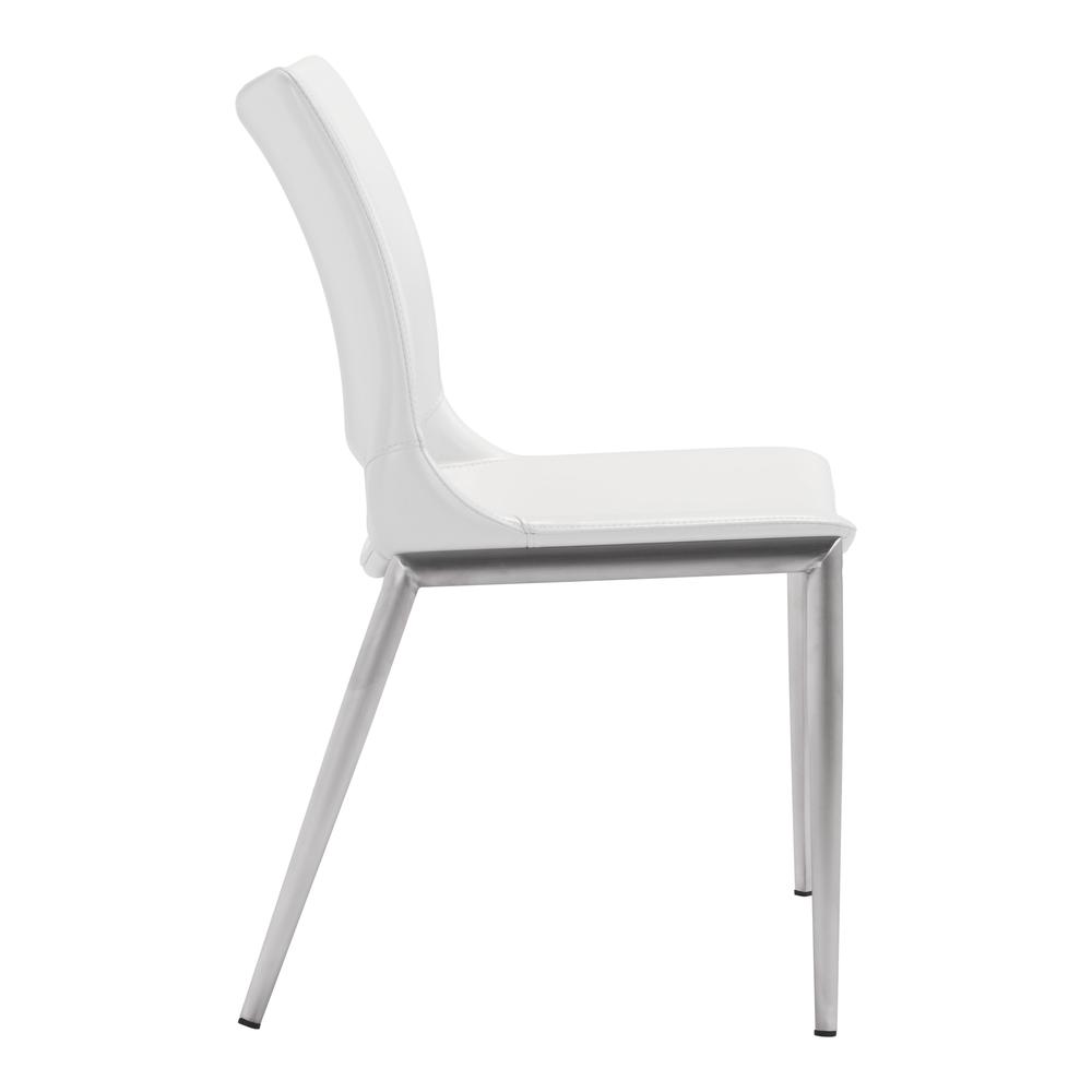 Ace Dining Chair (Set of 2) White & Silver. Picture 3