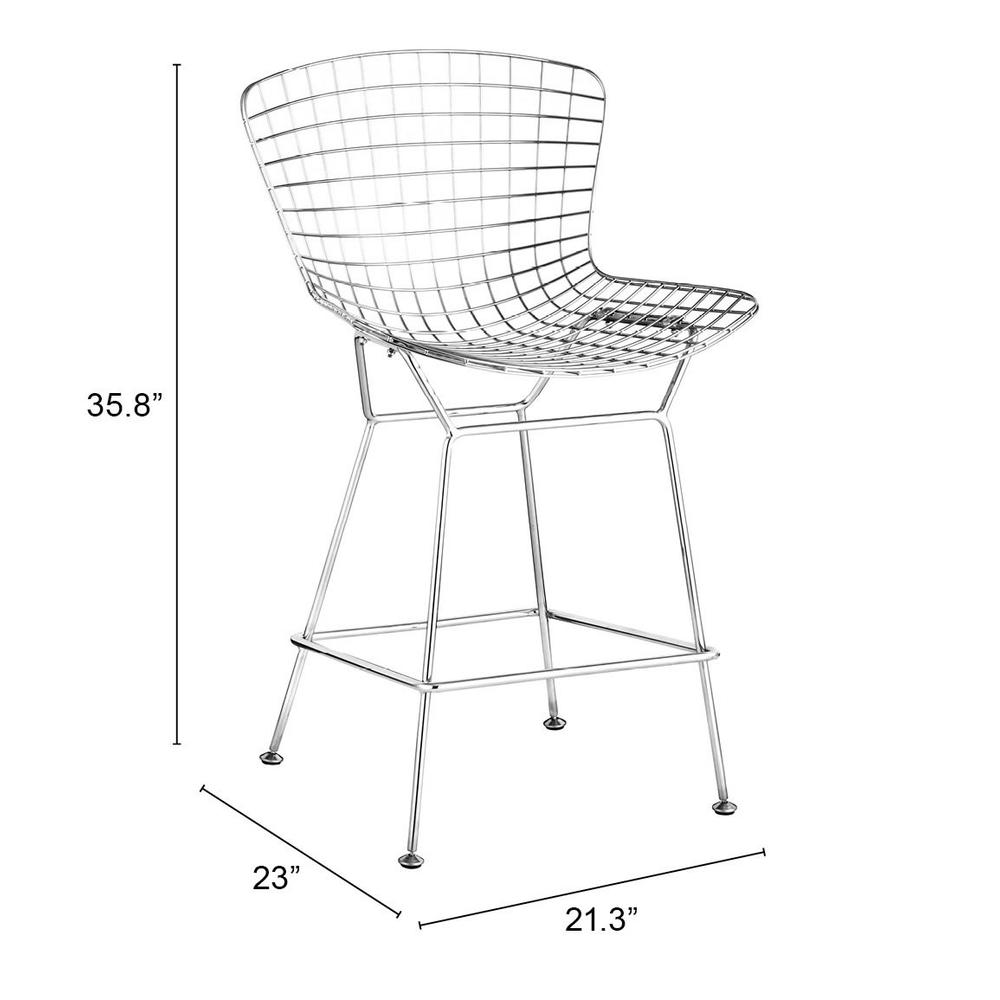 Wire Counter Chair (Set of 2) Chrome. Picture 8