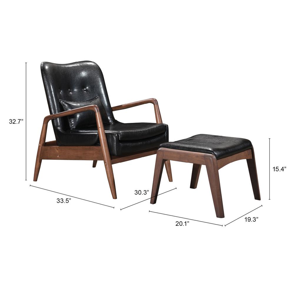 Bully Lounge Chair & Ottoman Black. Picture 7